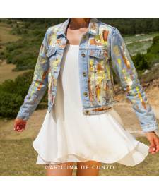 Jeans jacket with art
